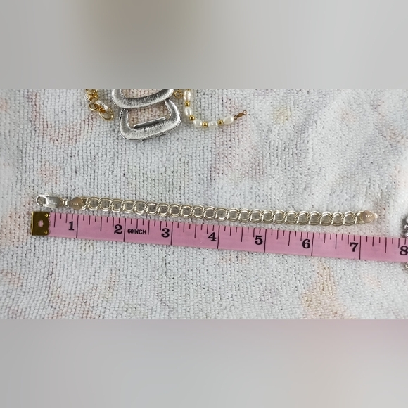 Vintage Sterling Silver 925 Large Double Link Charm Bracelet Size 7¼" Italy - Picture 5 of 5